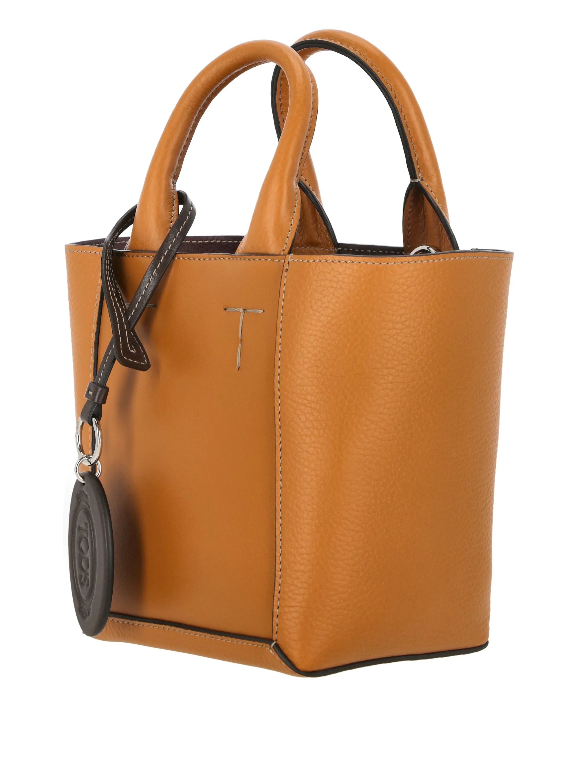 Medium Orange Pebbled Leather Bag