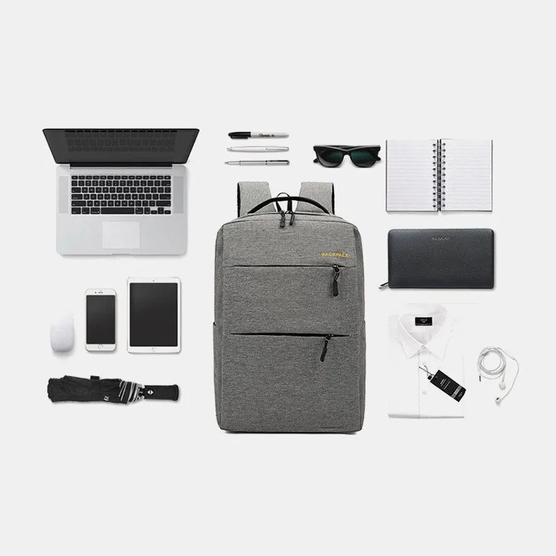 Men 3PCS Nylon USB Charging Wear-resistance Fashion Casual Laptop Bag Backpack Crossbody Clutch