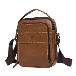 Men Genuine Leather Multi-pocket Casual Crossbody Bag Shoulder