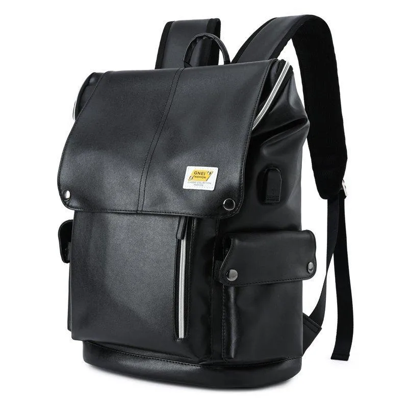 Men Large Capacity Flap Backpack With USB Charging Port