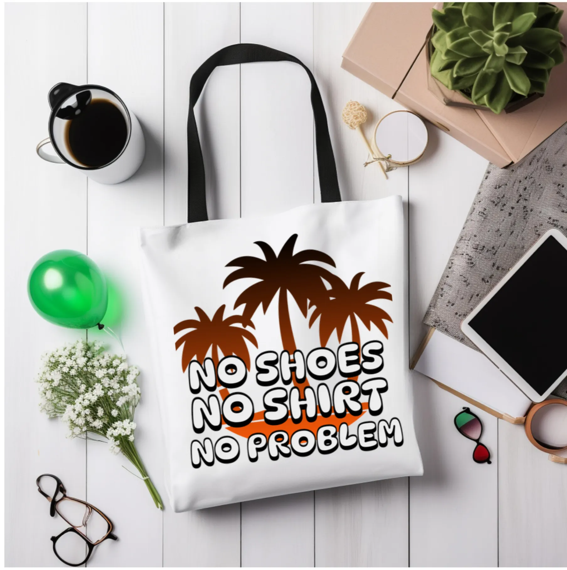 No Shoes, No Shirt No Problem Tote Bag, Gift, Gift for Country Music Lover, Gift for Music fan