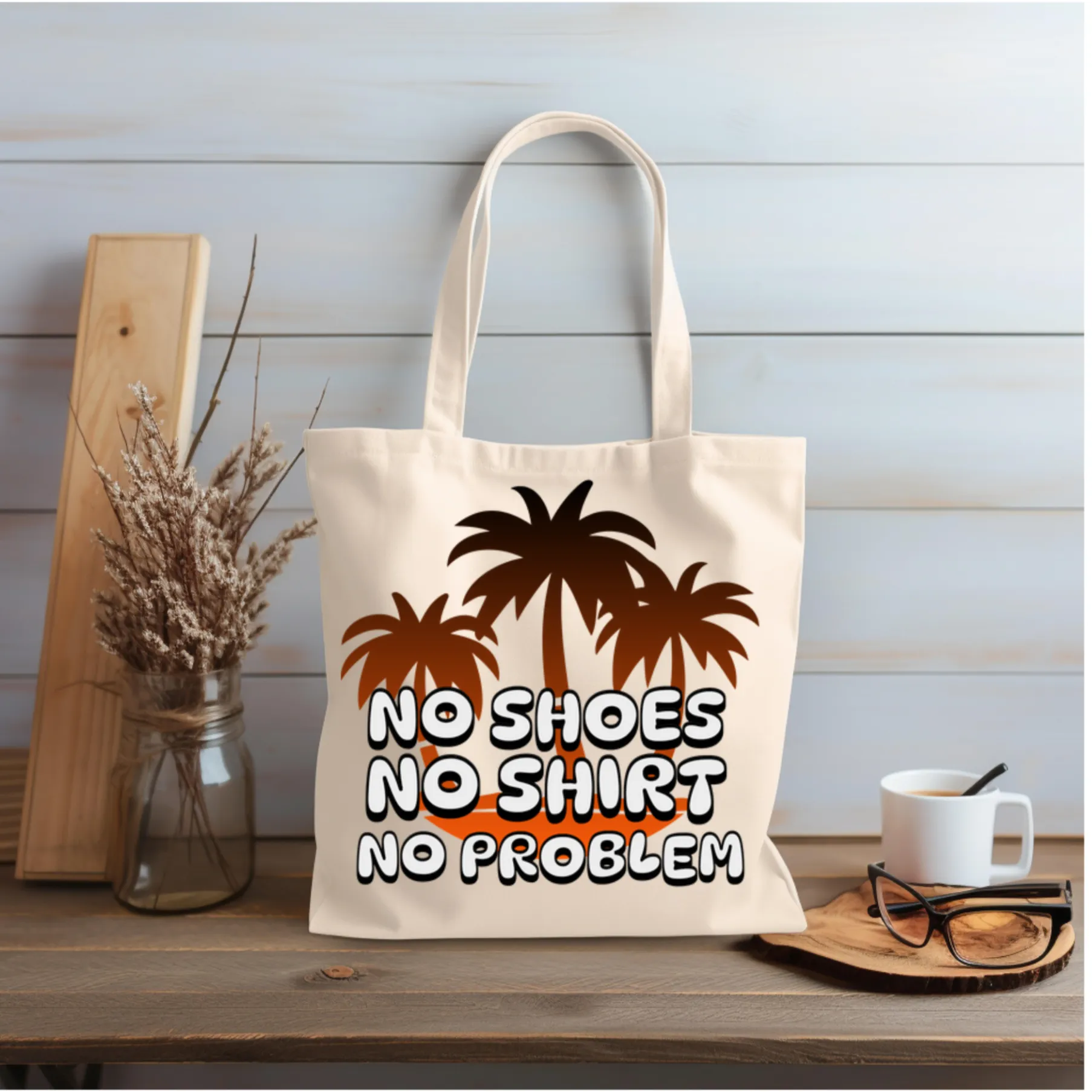 No Shoes, No Shirt No Problem Tote Bag, Gift, Gift for Country Music Lover, Gift for Music fan