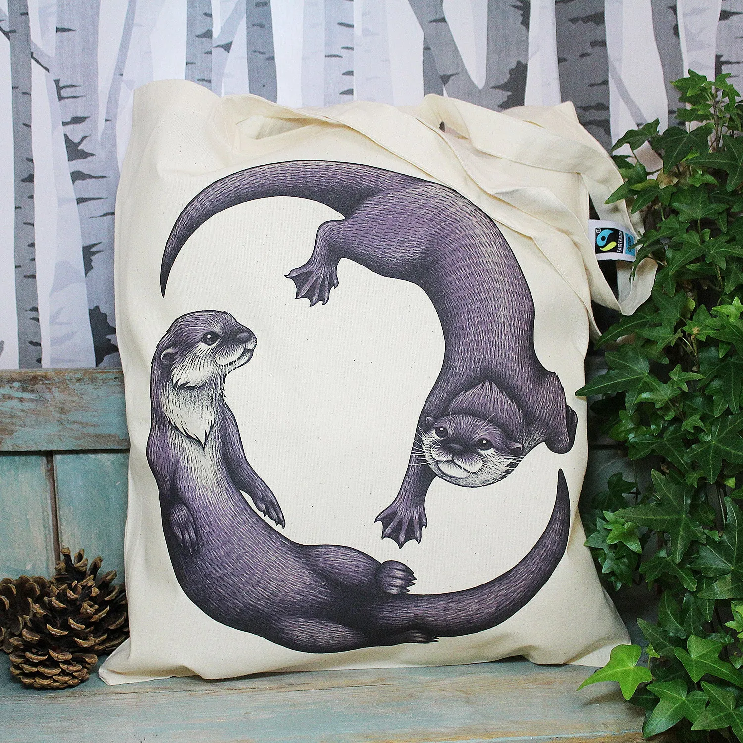 Otters Tote Bag ~ Organic & Fairtrade Cotton