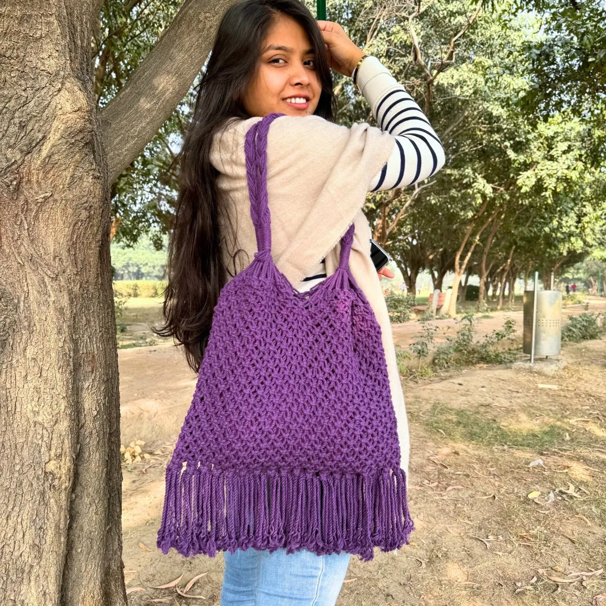 Purple Hobo Handmade Bag