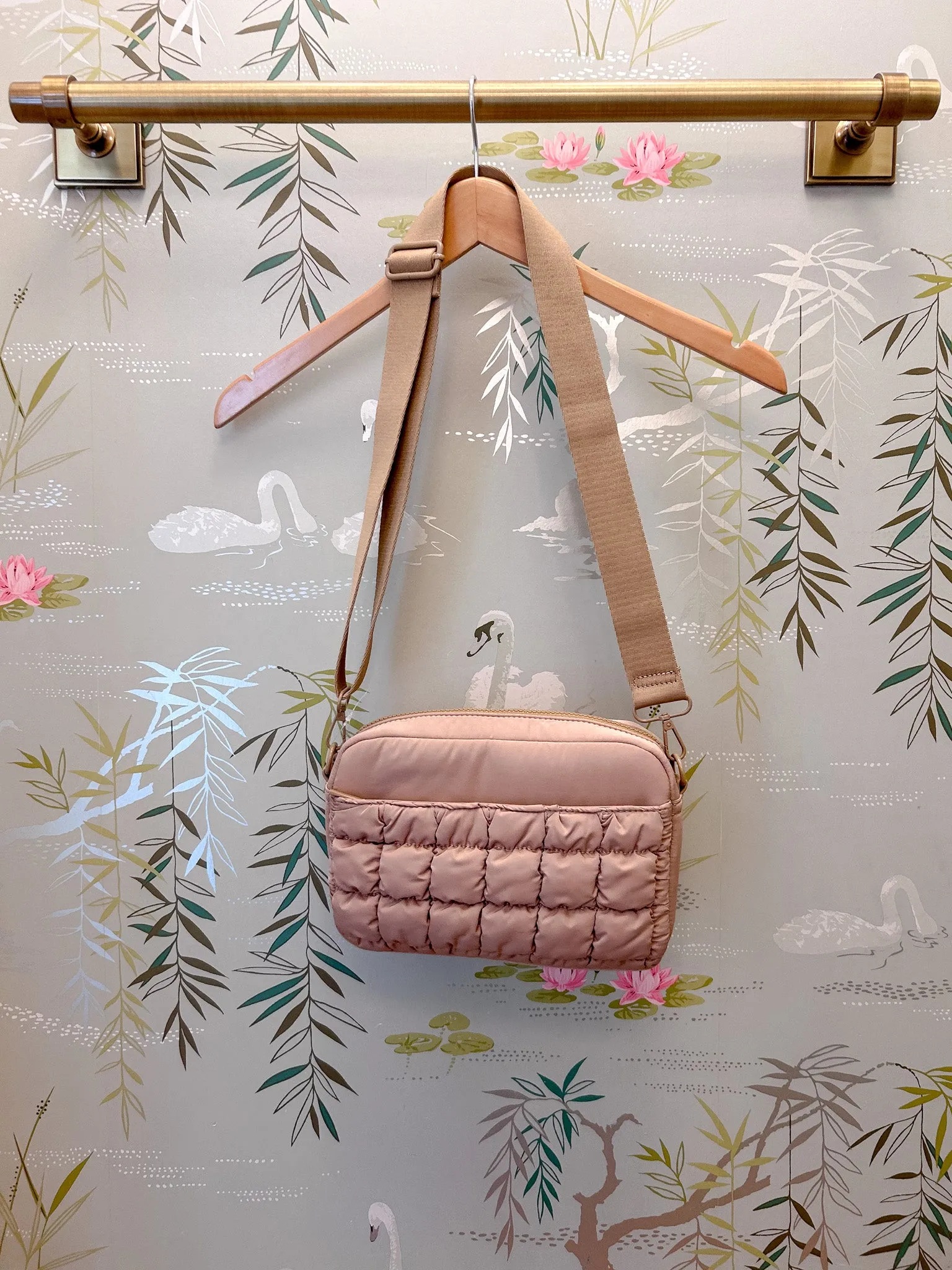 Quilted Crossbody Bag Beige