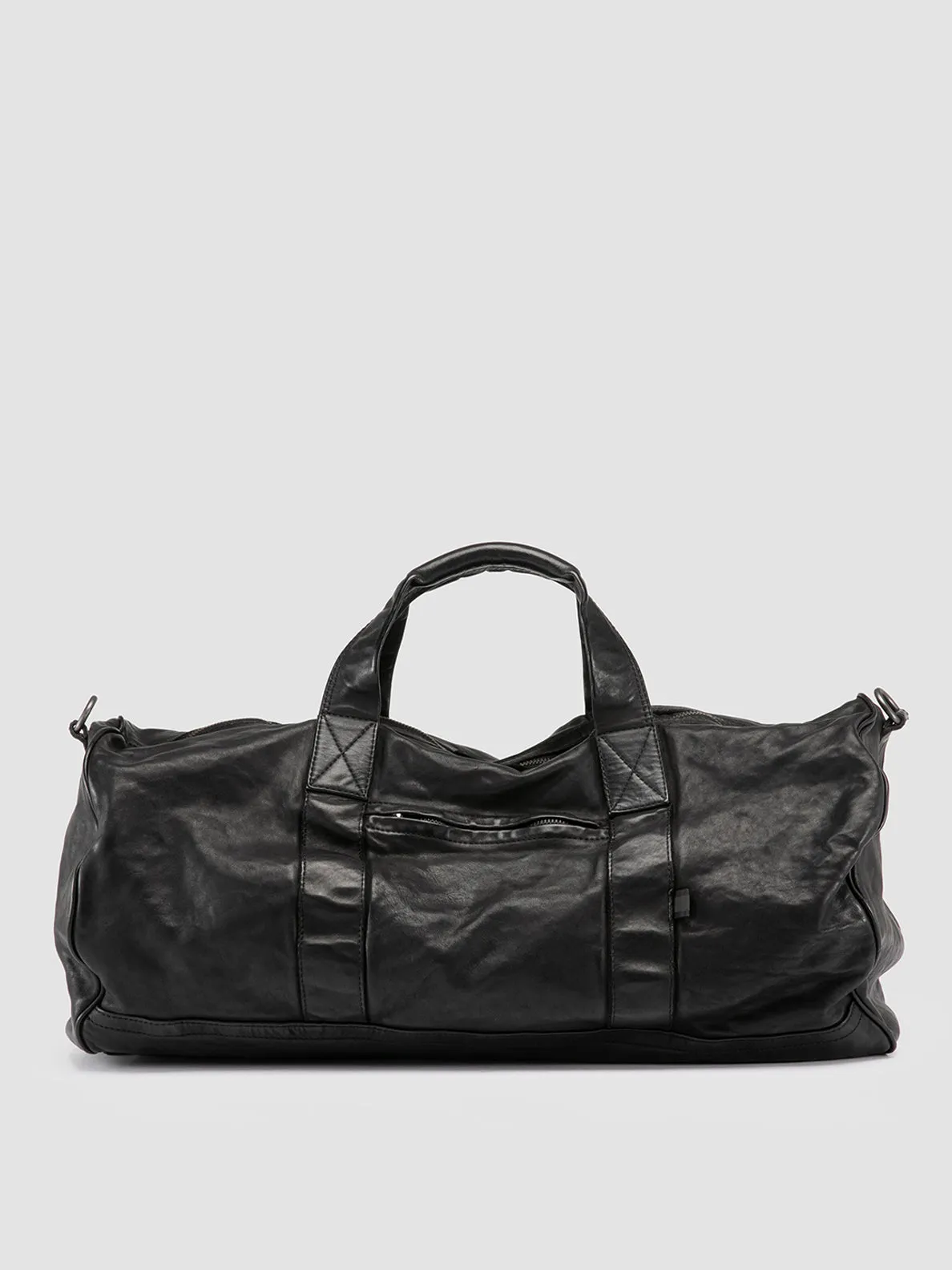 RECRUIT 016 - Black Leather Travel Bag