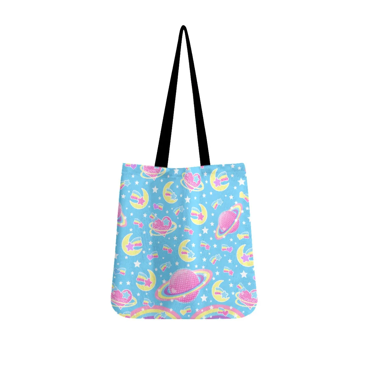 Saturn's Wish Blue Canvas Tote Bag