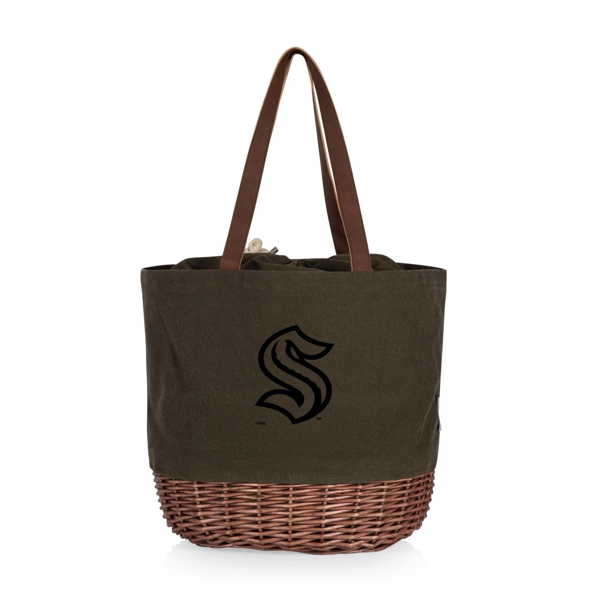 Seattle Kraken - Coronado Canvas and Willow Basket Tote