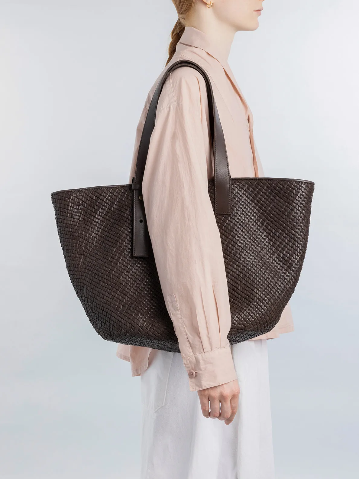 SHELBY 002 - Brown Leather Shoulder Bag