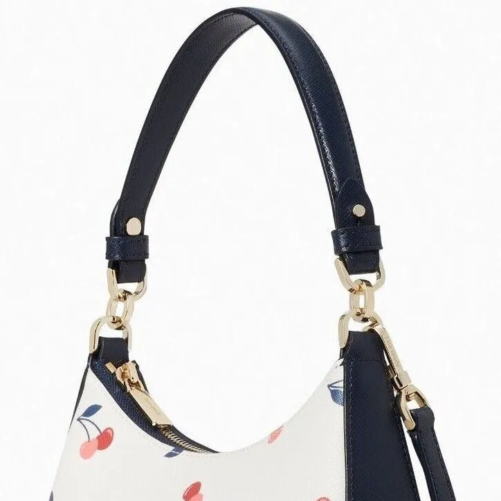 Staci Saffiano Carson Floral Smile Shoulder Bag