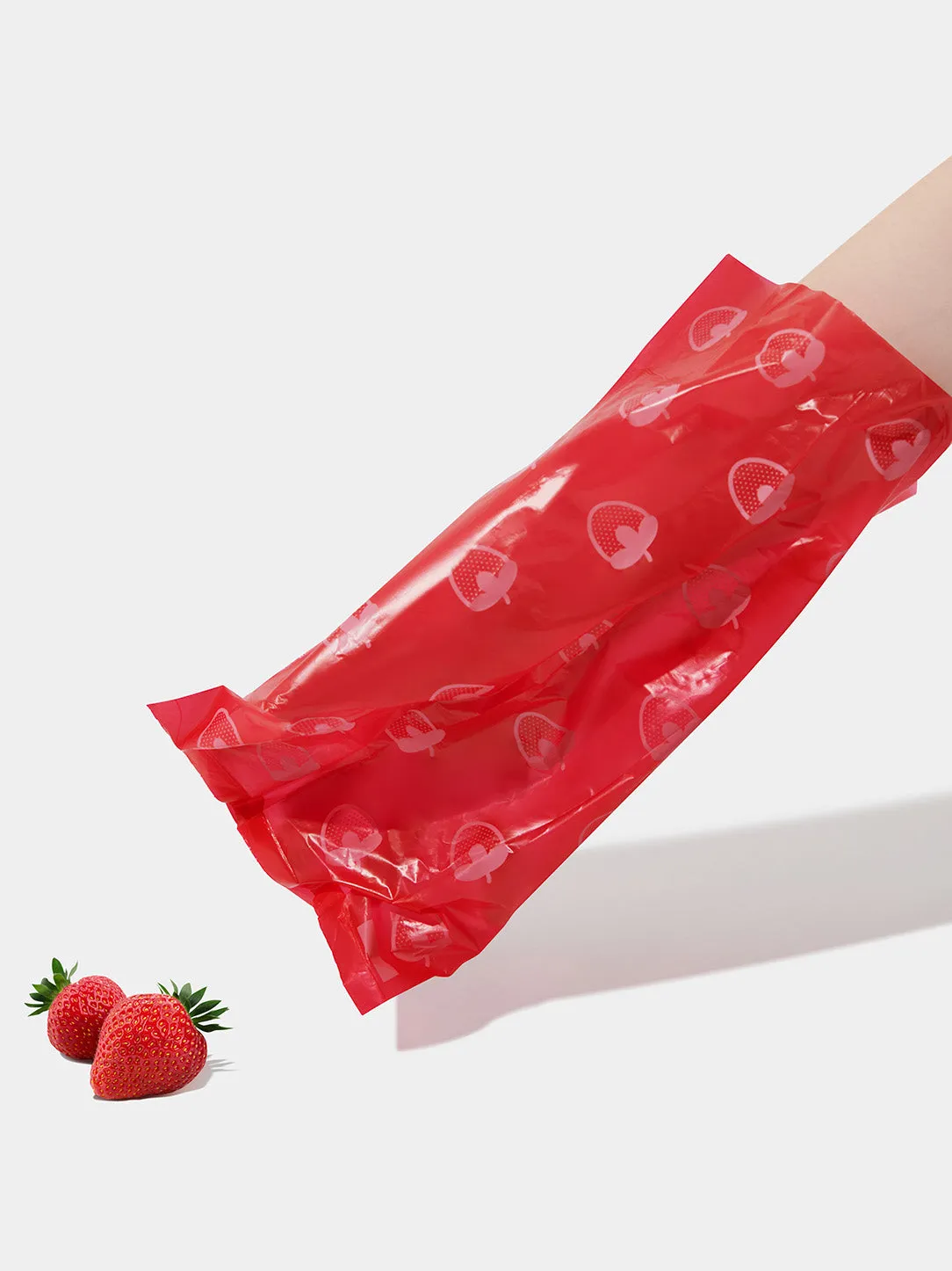 Strawberry Pet Poop Bags & Dispenser Set (1 Dispenser 7 Rolls)