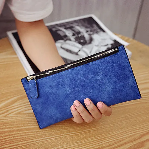 Stylish Casual Women's Long Leather Purse For Money Card Lipstick