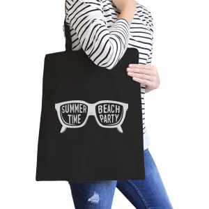 Summer Time Beach Party Black Canvas Bags