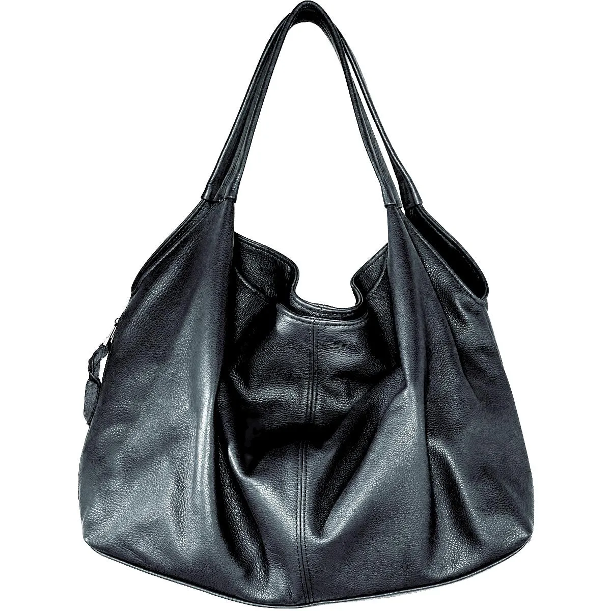 Sven draped leather double strap hobo