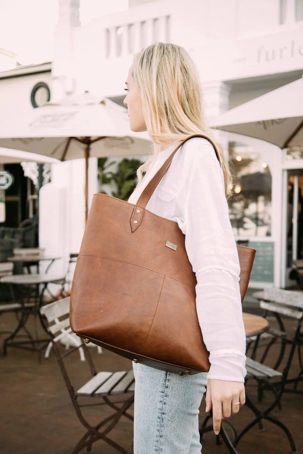 Tan Leather Goods - Emma Leather Handbag | Pecan