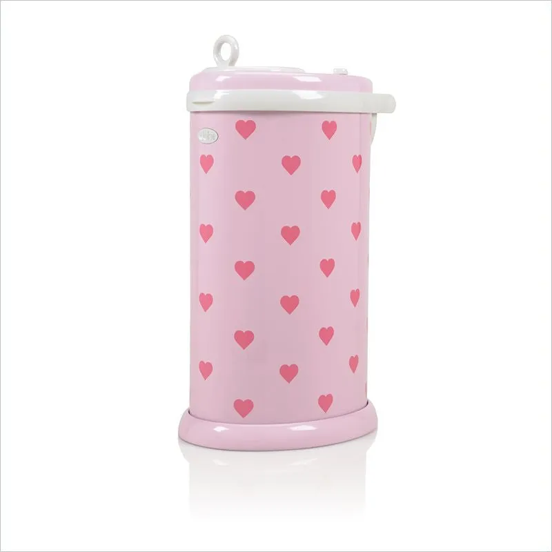 Ubbi Diaper Pail in Pink Hearts