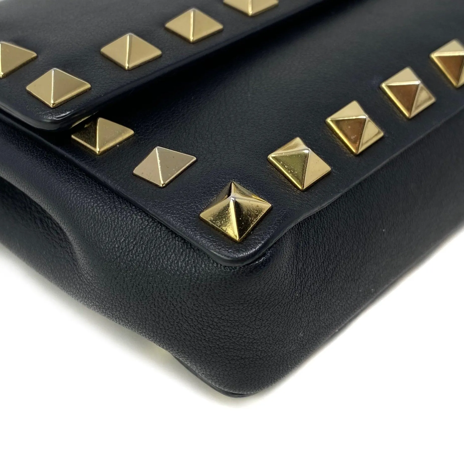 Valentino Black Rockstud Bracelet Clutch