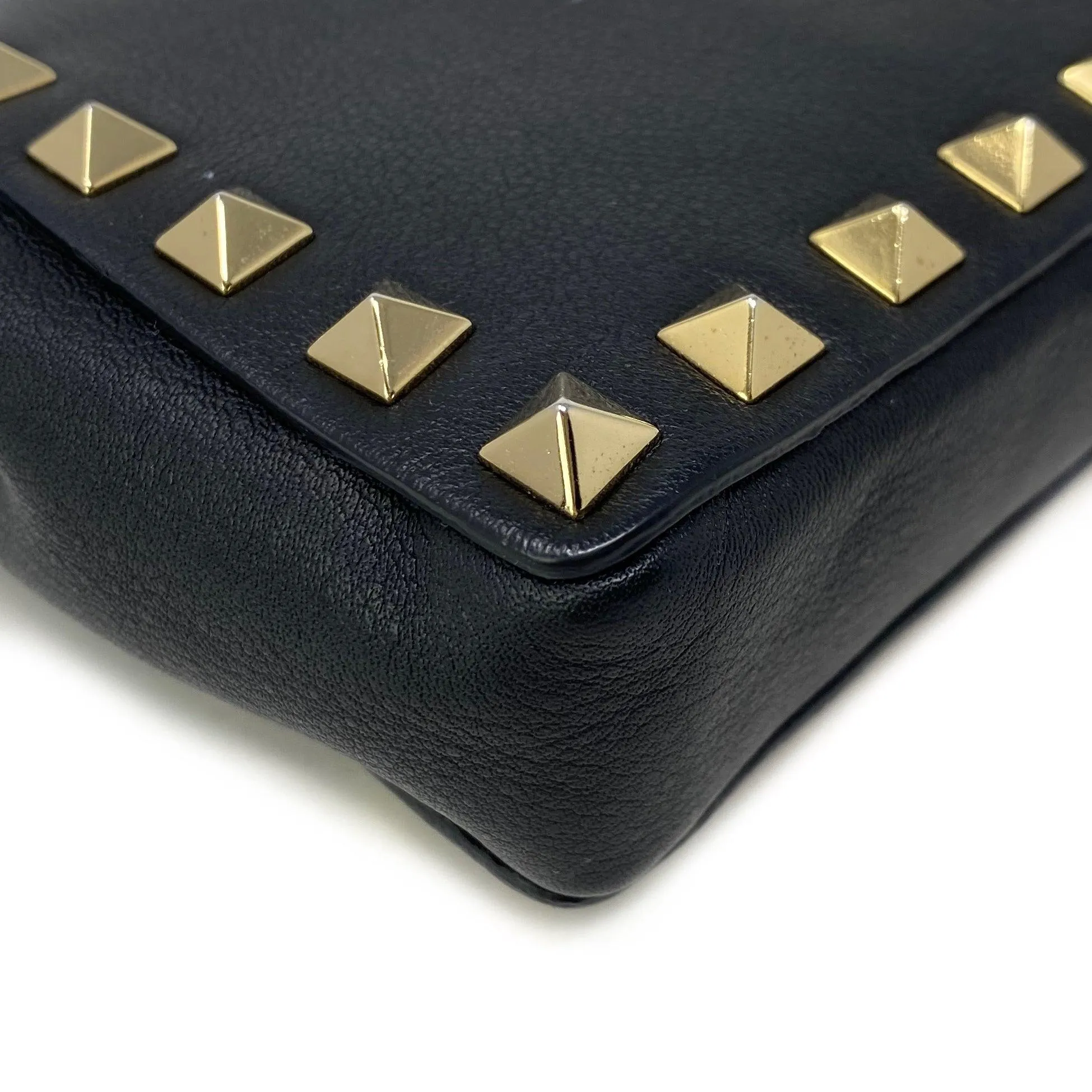 Valentino Black Rockstud Bracelet Clutch