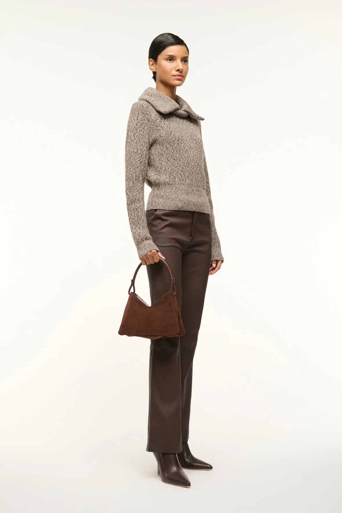 VALERIE SHOULDER BAG | MAHOGANY SUEDE