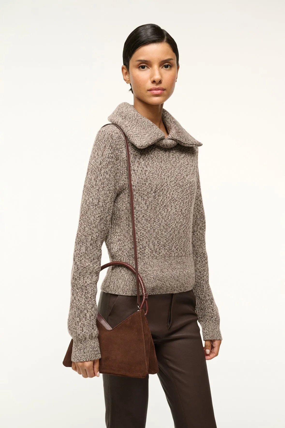 VALERIE SHOULDER BAG | MAHOGANY SUEDE