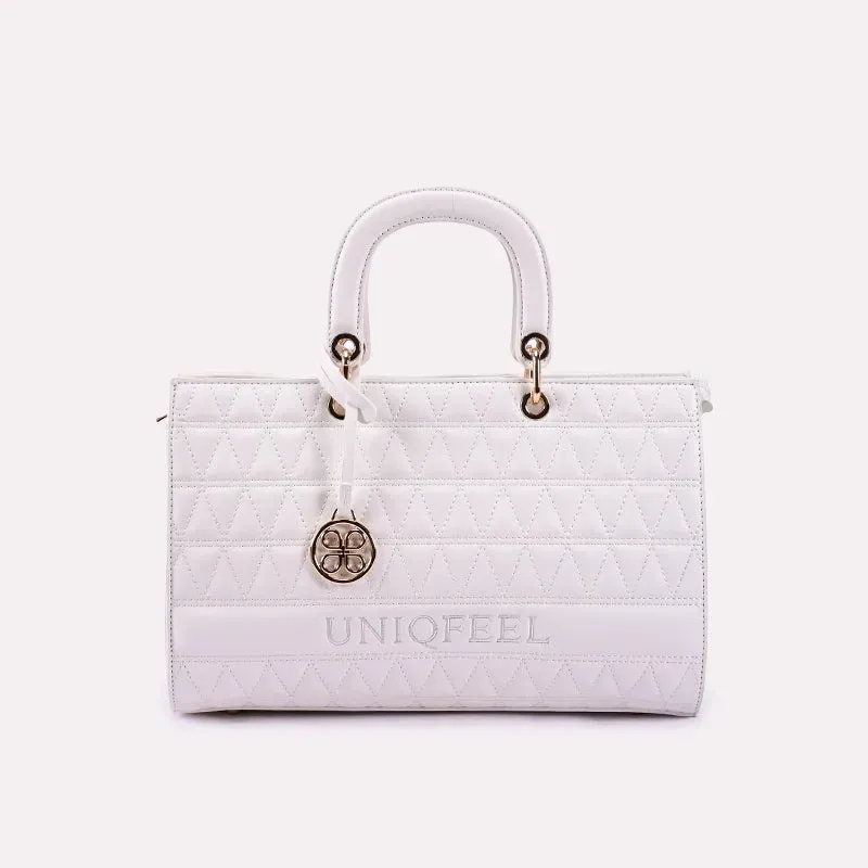 Vida White Casual Hand Bags 0331040