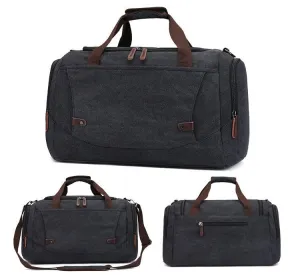 Vintage Canvas Large Capacity Travel Bag-Black