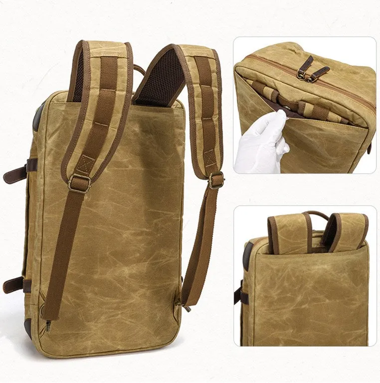 Waxed Canvas Backpack Convertible Duffel Bag, Canvas Handbag, Canvas Rucksack