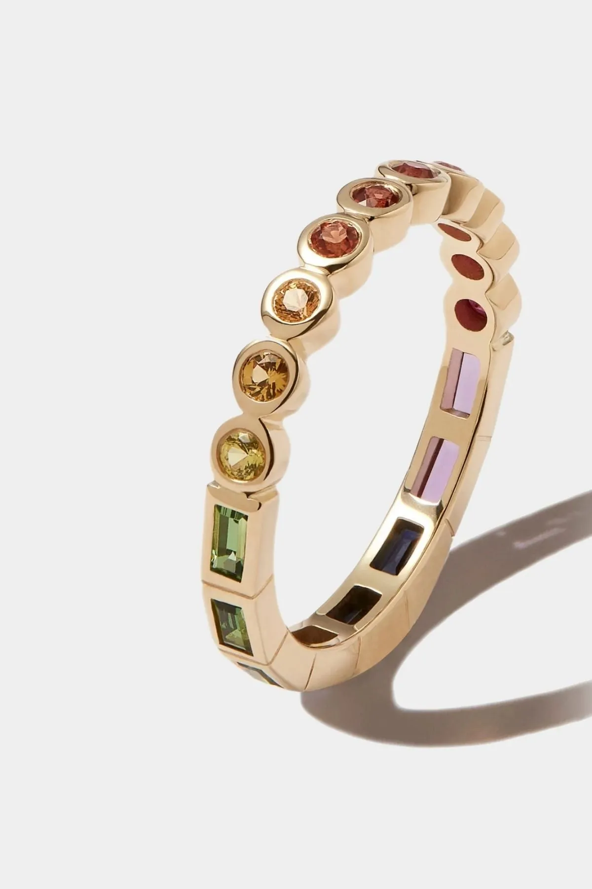 Yvonne Léon Rainbow Baguette Ring - Yellow Gold