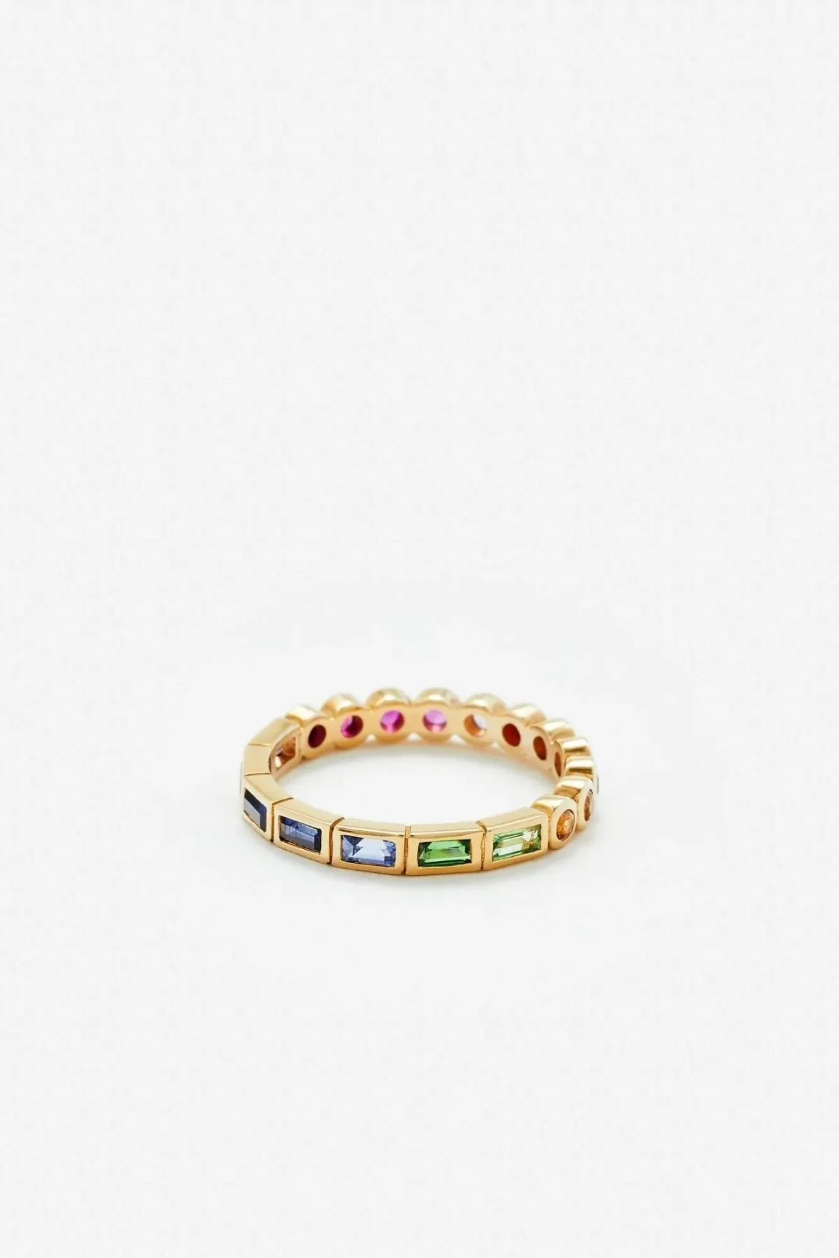 Yvonne Léon Rainbow Baguette Ring - Yellow Gold