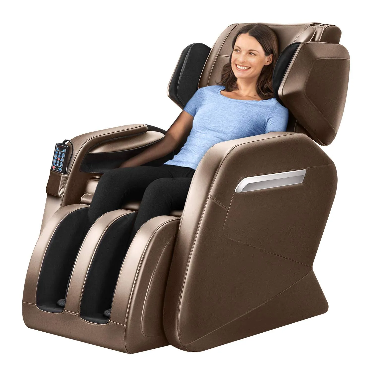 Zero Gravity Full Body Shiatsu Luxurious Electric Massage Chair (Coffee)