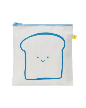 Zip Snack Sack Happy Bread Blue Sandwich Size